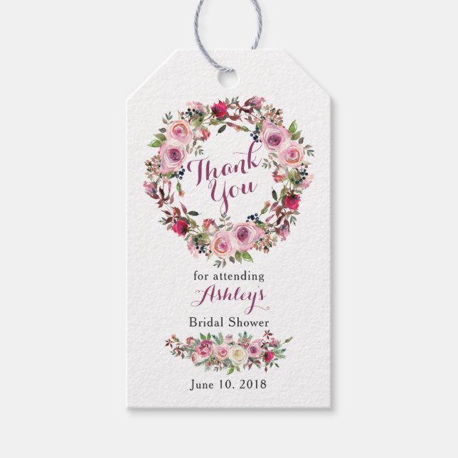 Lila Rosa Chic Ro Möhippa Tack Presentetikett (Framsidan)