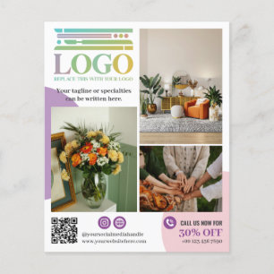 Lila Rosa Cirklar Logotyp Bilder Reklammaterial Flygblad