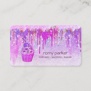 Lila Rosa Cupkaka Home Bakery Pastry Drift Visitkort