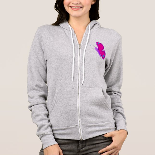 Lila Rosa Cute Tecknad T Shirt (Framsida)