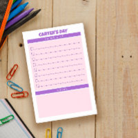 Lila & Rosa Cute to Do List Notes Organiserad dag
