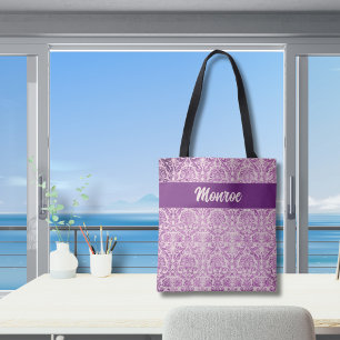 Lila Rosa Damask Tygkasse
