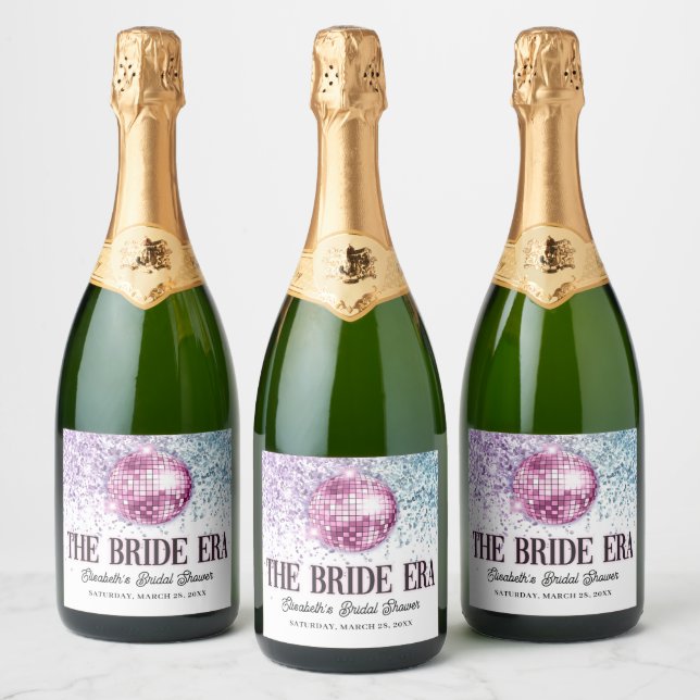 Lila Rosa Disco Brud Era Bröllopsdusch (Flaskor)