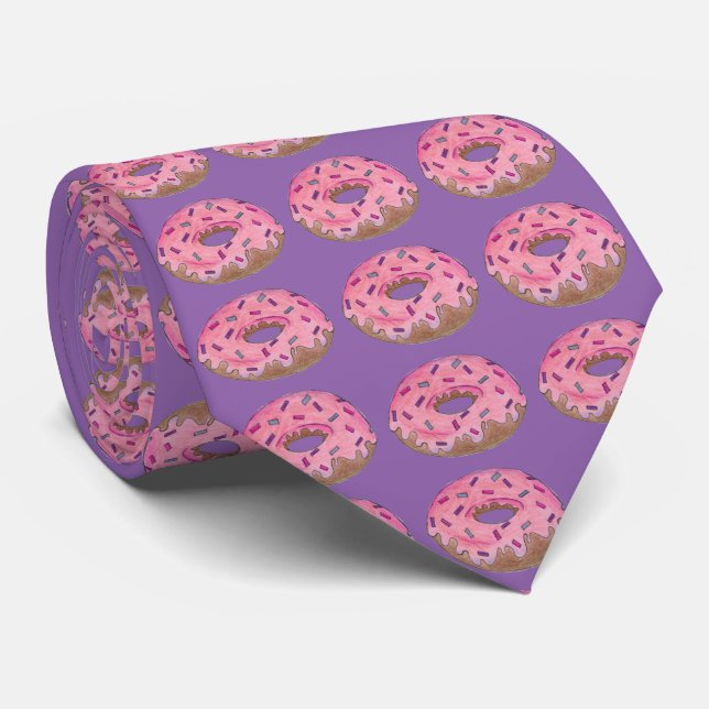 Lila Rosa Donut Doughnut Donuts Sprinkles Tie Slips (Rullad)