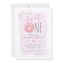 Lila | Rosa Doughnut Sprinkle Sweet 1st Birthday