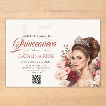 Lila Rosa Elegant Quinceañera QR-kod