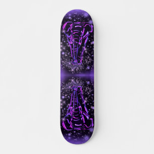 Lila Rosa Elephant Skateboard in Starry Night