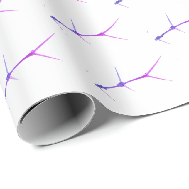 Lila Rosa Feberträd Torn Omslags Papper Presentpapper (Rullad Hörn)