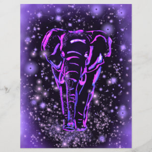 Lila Rosa Flyer Elephant Walking at Starry Night