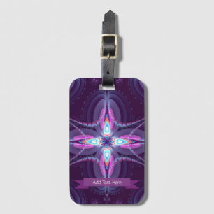 Lila Rosa Fractal Flower Bagagebricka
