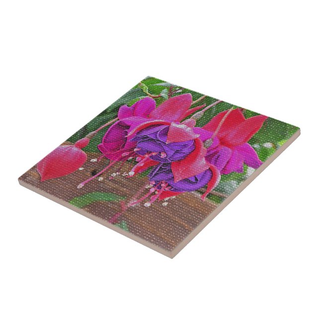 LILA & ROSA FUCHSIA CERAMIC TILE/TRIVET KAKELPLATTA (Sidan)