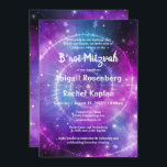 Lila Rosa Galaxy Elegant B'not Mitzvah Inbjudningar<br><div class="desc">Roligt, elegant b-inbjudningar som du lätt kan anpassa för firande! Den galaxiska coola-anpassningsbar som Raphaela Wilson skapar illustrerar en vacker kombination av lila, rosa och tealblått färg i en nebulakväv som är nattfylld i himlar med dubbla sexagramstjärnor. Framsidan av denna söt och unika men inte mitzvah-inbjudningar är en glödande vört,...</div>