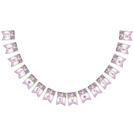 Lila & Rosa Garden Flowers Girl Baby Shower Vimplar