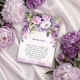 Lila & Rosa Garden Flowers Girl Birthday Tack Kort