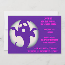 Lila Rosa Ghost Spooky Halloween Ghoarly Party Inbjudningar