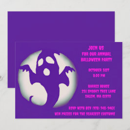 Lila Rosa Ghost Spooky Halloween Ghoarly Party Inbjudningar