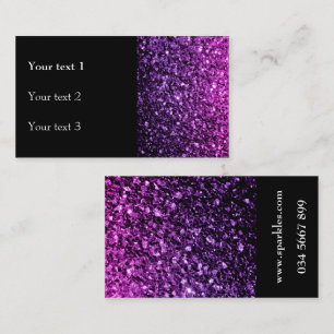 Lila Rosa glänsande glitter-glänsslöjor och svart  Visitkort