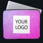 Lila Rosa Glitter - Anpassningsbar Logotyp Marknad Laptop Fodral<br><div class="desc">Lila och Rosa Ombre Modern och Professionell Faux Glitter och Gnistra Elegant Anpassningsbar PR Corporate Bag eller Logotyp Promotional Sleeve för en skönhetsindustrigåva. Det här fodral kan anpassas så att det omfattar företagets eller företagets logotyp.</div>