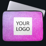 Lila Rosa Glitter - Anpassningsbar Logotyp Marknad Laptop Fodral<br><div class="desc">Lila och Rosa Ombre Modern och Professionell Faux Glitter och Gnistra Elegant Anpassningsbar PR Corporate Bag eller Logotyp Promotional Sleeve för en skönhetsindustrigåva. Det här fodral kan anpassas så att det omfattar företagets eller företagets logotyp.</div>