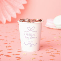 lila rosa glitter båge baby shower namn datum eleg