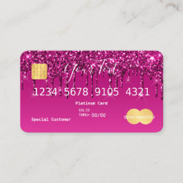 Lila Rosa Glitter Kredit Visitkort