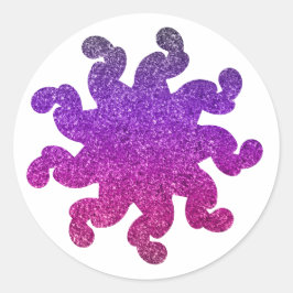 Lila & Rosa Glitter Mandala-dekaler Runt Klistermärke