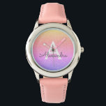 Lila Rosa Glitter och Gnistra Monogram lyx Armbandsur<br><div class="desc">Lila och Rosa Pastel Faux Glitter och Gnistra Elegant Monogram Watch. Den här bevakningen kan anpassas så att den omfattar ditt första och första namn. Glitter Watch ger en underbar Möhippa,  Födelsedagsfest eller Bachelorette Party-gåva till den speciella person som kärlek rosa.</div>