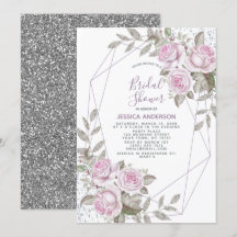 Lila Rosa Glitter Silver Geometrisk Möhippa