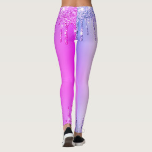 Lila Rosa Glitter Sparkly Dricks Party Leggings