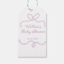 lila rosa glitterbåge baby shower namn datum eleg