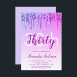 Lila Rosa Gnistra Glitter 30års födelsedag Party Inbjudningar<br><div class="desc">Gnistra för lila och Rosa och inbjudan till Glitter Ombre Girly Födelsedagsfest 30års födelsedag-partiet. Denna moderna 30-årsinbjudan är perfekt för den moderna och elegant Gnistran Glitter Girly Party att tittar fira i stil. Kontakta designern om du vill matcha anpassade objekt.</div>