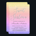 Lila Rosa Gnistra Glitter Sweet sixteen födelsedag Inbjudningar<br><div class="desc">Guld,  Lila och Rosa Pastel Rainbow Gnistra Glitter Sweet sixteen Födelsedagsfest inbjudan. Denna inbjudan är perfekt för Gnistra Glitter Sweet 16 Födelsedagsfest tittar fira i stil.</div>
