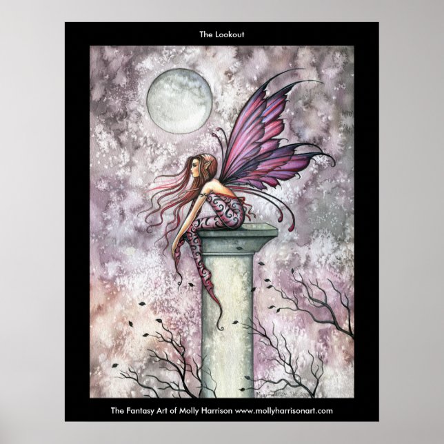 Lila Rosa Gothic Fairy Poster av Molly Harrison (Framsidan)