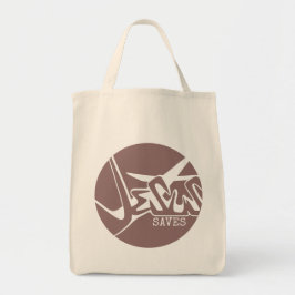 Lila Rosa Grön Cirkel Jesus Räddar Graffiti Tygkasse
