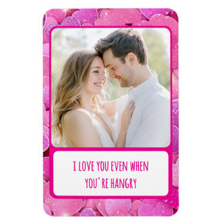 Lila Rosa Hjärtar Du är ett lättrörligt foto Magnet