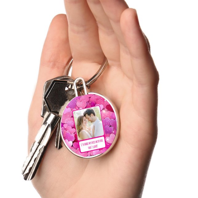 Lila Rosa Hjärtar  mina färjor Nyckelring (Skapare uppladdad)