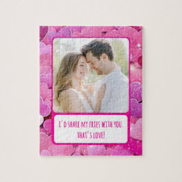 Lila Rosa Hjärtar  mina färjor Pussel