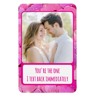 Lila Rosa Hjärtar Text Tillbaka Flexible Magnet Ph