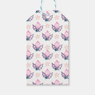 Lila Rosa JulHolly & Stjärnor Coquette Set Presentetikett