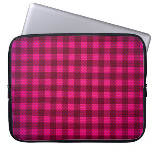 Lila rosa kontrollerad kolfibermönster laptop fodral