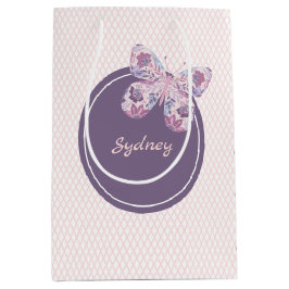 Lila Rosa Lattice Mönster Personlig Butterfly