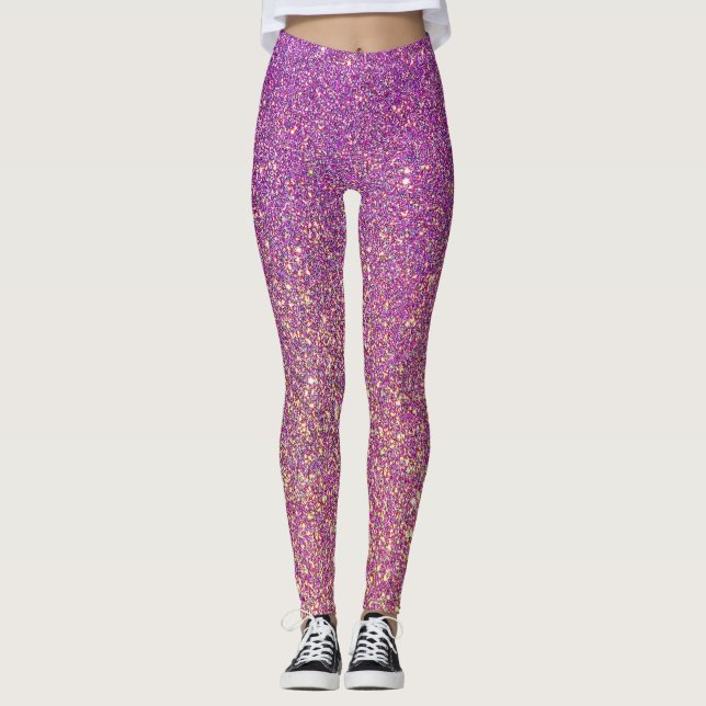 Lila rosa Leggings Gnistra Titta (Framsida)