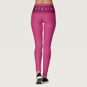 Lila Rosa Leggings med Text Löpar