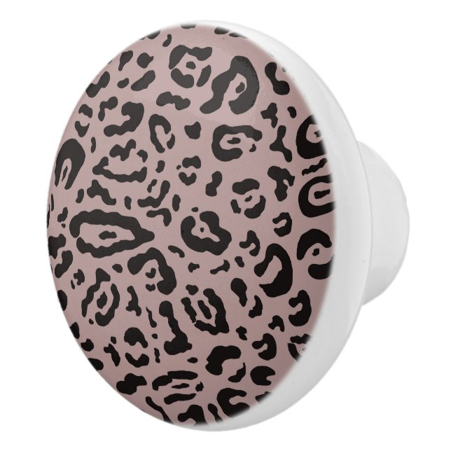 Lila Rosa Leopard Djurtryck Knopp (Höger)