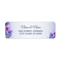 Lila Rosa Lilac Blommigt Bröllop Returadress