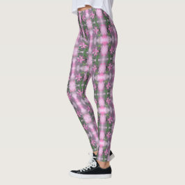 Lila Rosa Lily Flower Art Miged Painting - Leggings
