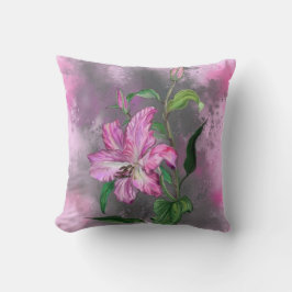 Lila Rosa Lily Flower Dekorativ kudde