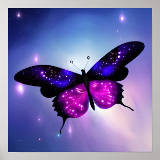 Lila & Rosa Ljus Butterfly Poster