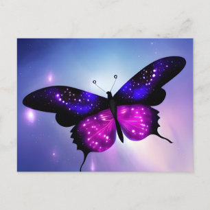 Lila & Rosa Ljus Butterfly Vykort