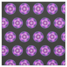 Lila Rosa Mandala Design på svart bakgrund Tyg